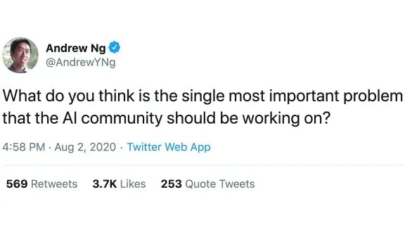 Andrew Ng's tweet from Aug 2, 2020