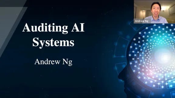 Andrew Ng speaking at the National Intergovernmental Audit Forum about auditing AI systems