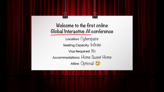 Welcome slide for the Global Interactive AI Conference