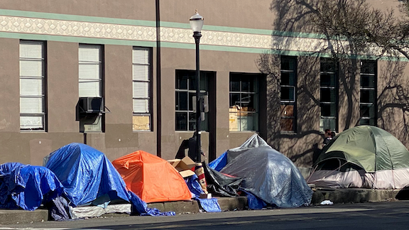 Tents in the street