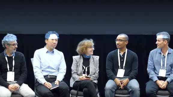 Andrew Ng and other speakers at the NeurIPS 2019 conference