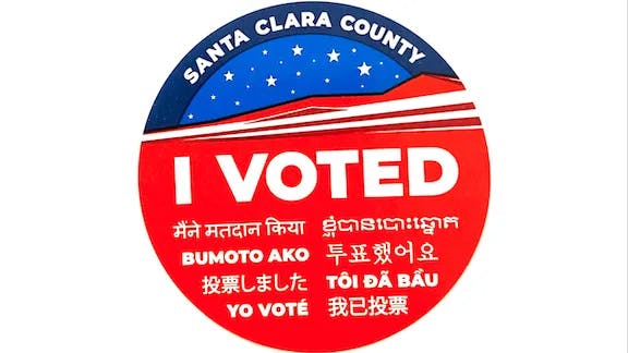 Santa Clara County's I Voted sticker