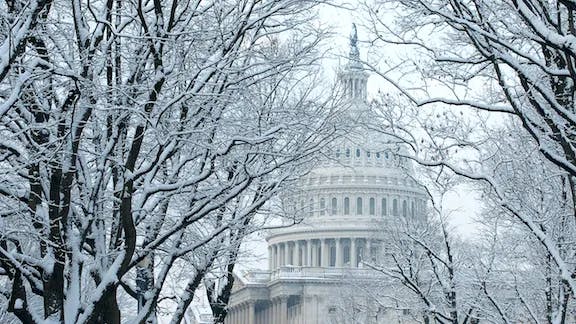 US Capitol during winter