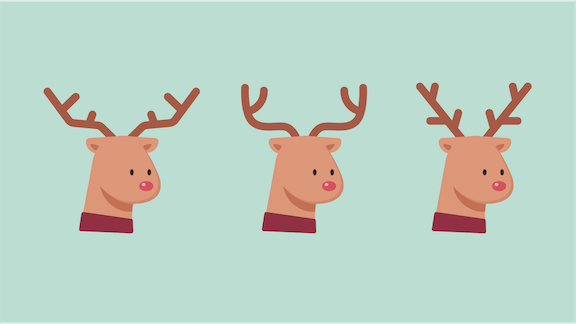 Illustration of three identical reindeers
