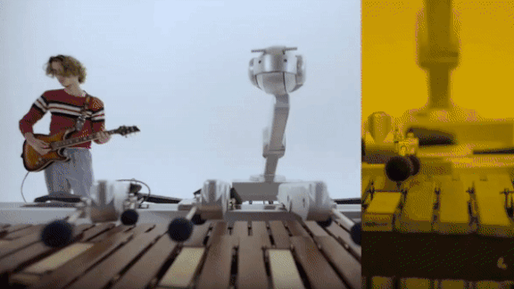 Excerpts from promotional video for music-composing robot named Shimon