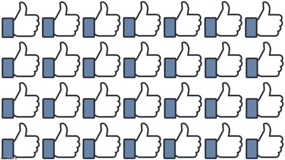 Angry emoji over dozens of Facebook like buttons