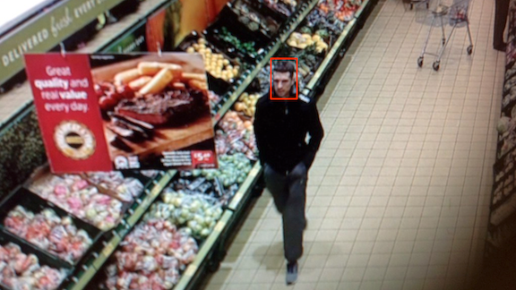 Face recognition system in a supermarket