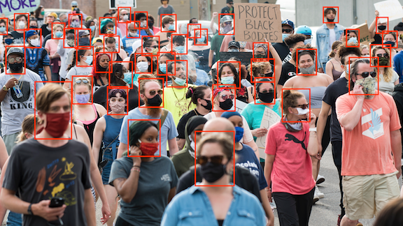 Face recognition system working on people wearing masks