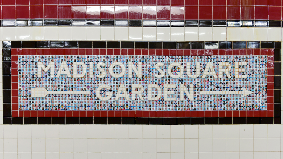 Madison Square Garden subway station sign