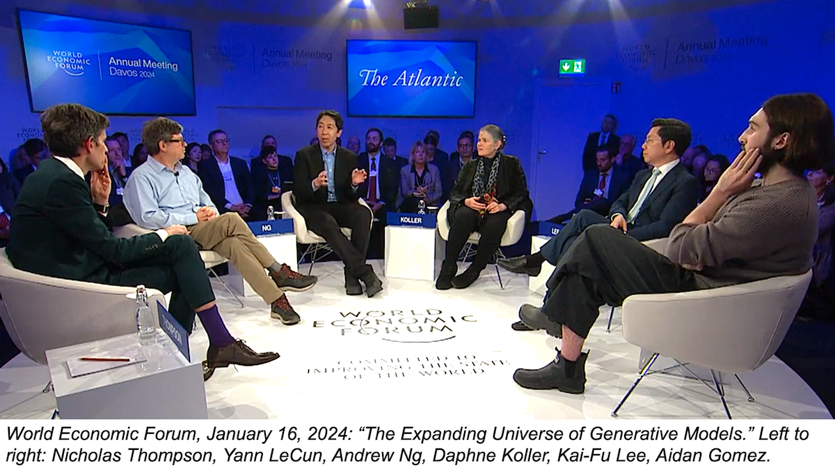 World Economic Forum, January 16, 2024: "The Expanding Universe of Generative Models" panelists