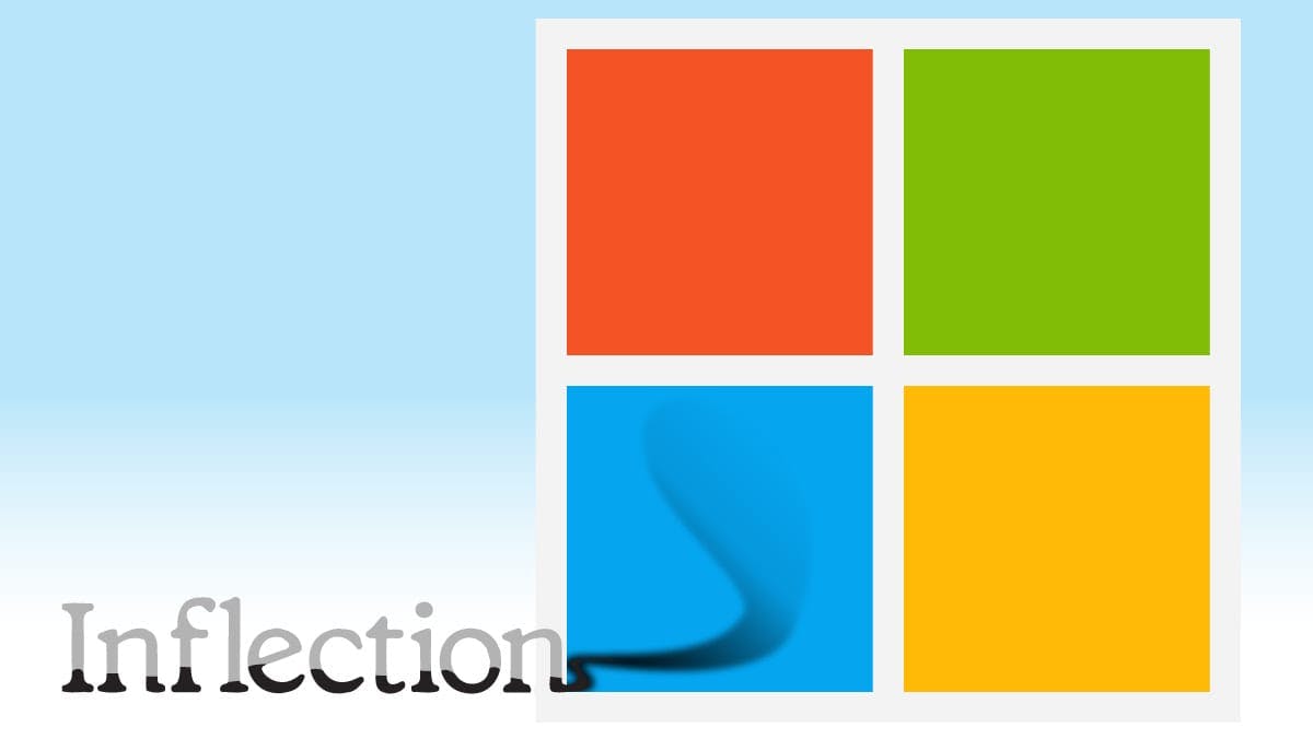 The Inflection AI logo merging with the Microsoft logo
