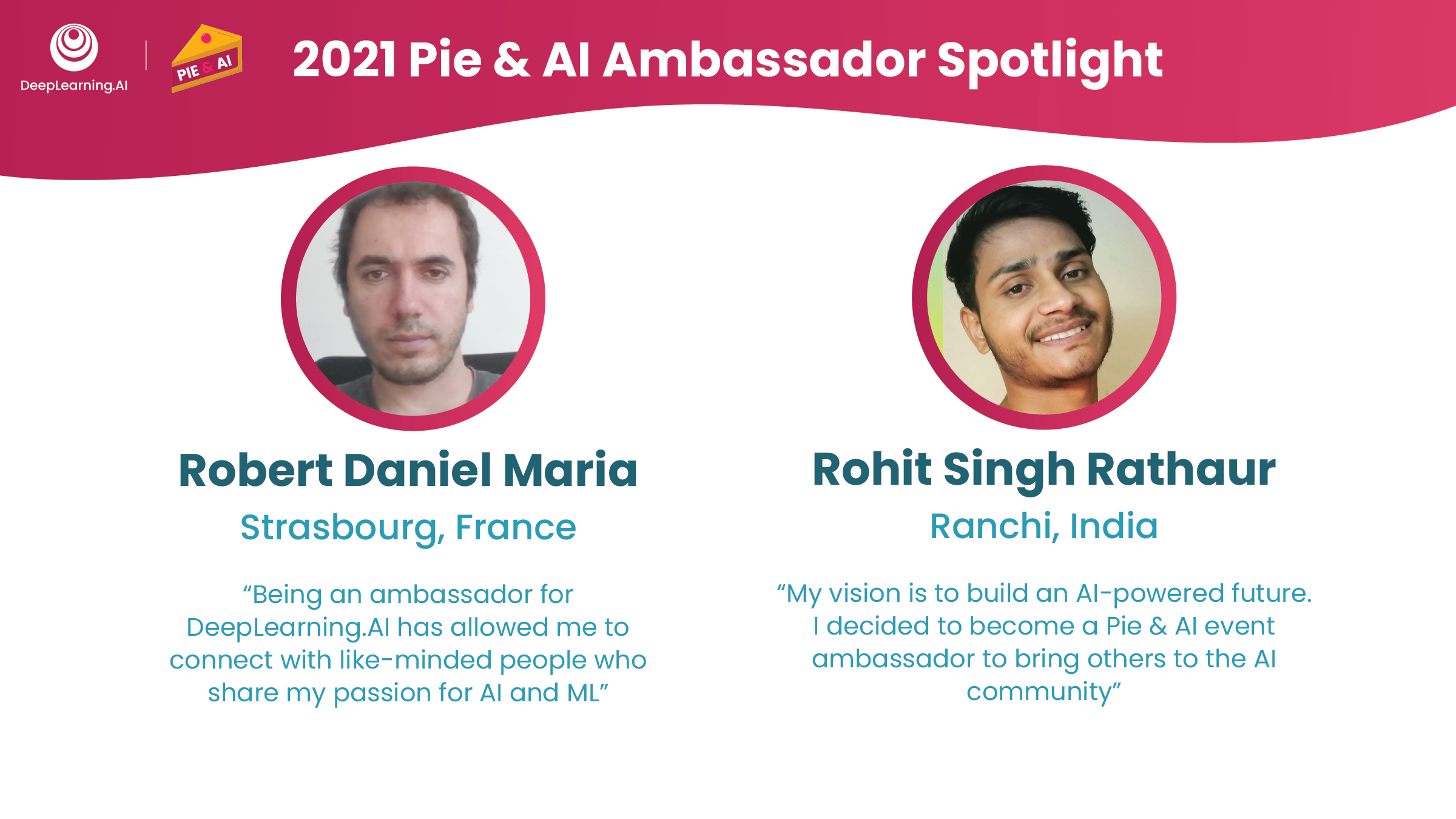 2021 Pie & AI Ambassador Spotlight: Robert Daniel Maria & Rohit Singh Rathaur